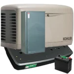 A Kohler standby generator with a battery for backup power.