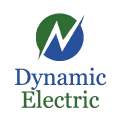 Logo featuring a green and blue abstract design with 'Dynamic Electric' text.